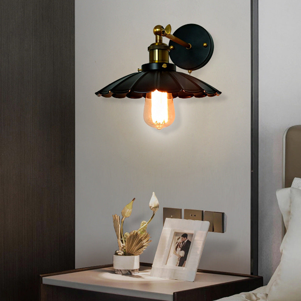 Round Copper Iron Living Wall Lamp