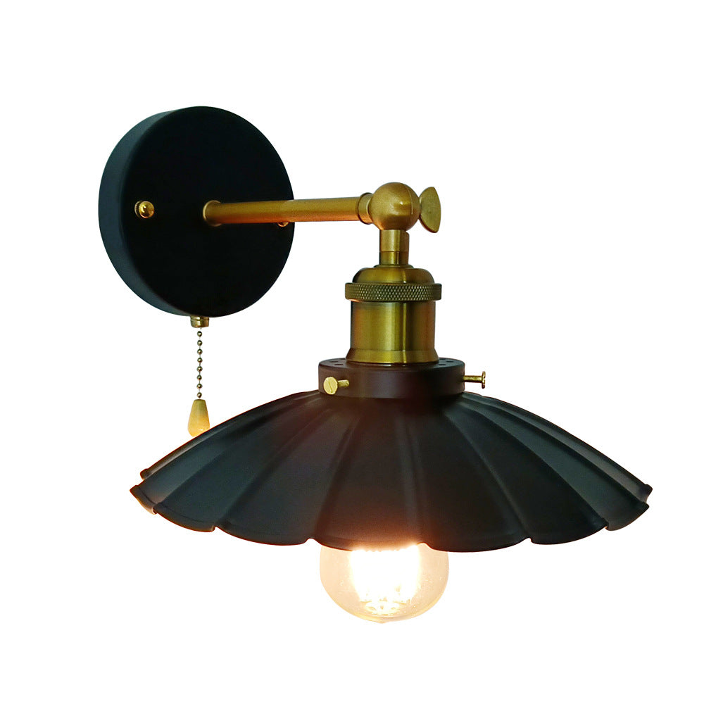 Round Copper Iron Living Wall Lamp