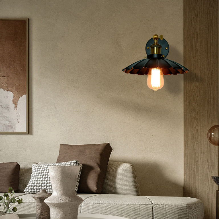 Round Copper Iron Living Wall Lamp