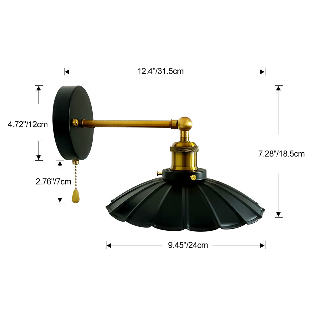 Round Copper Iron Living Wall Lamp