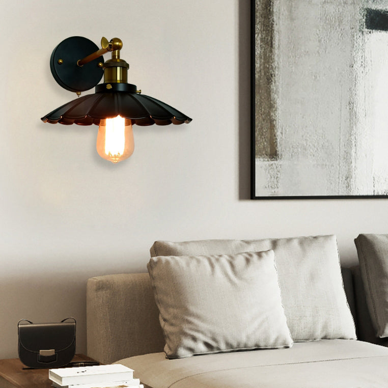 Round Copper Iron Living Wall Lamp