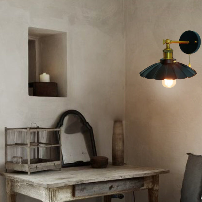 Round Copper Iron Living Wall Lamp
