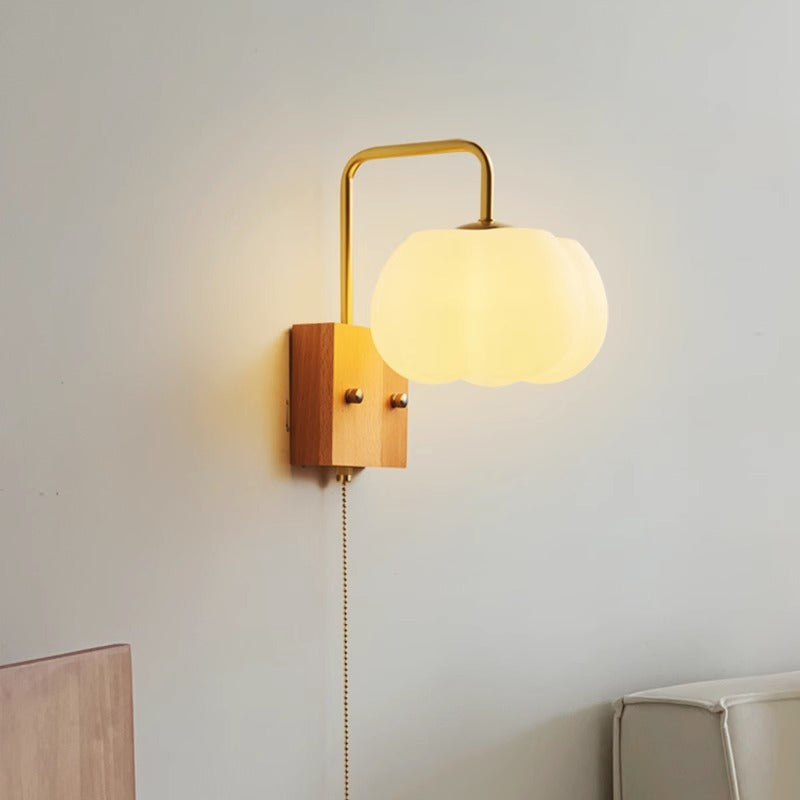 Pumpkin Solid Wood Acrylic Wall Lamp