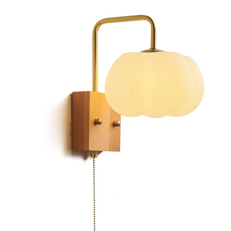 Pumpkin Solid Wood Acrylic Wall Lamp
