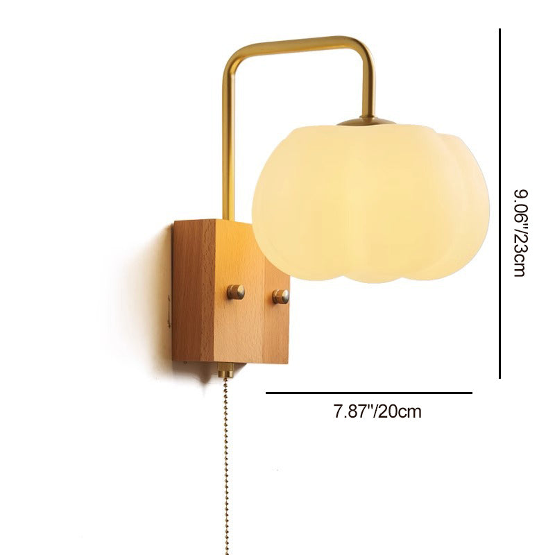 Pumpkin Solid Wood Acrylic Wall Lamp