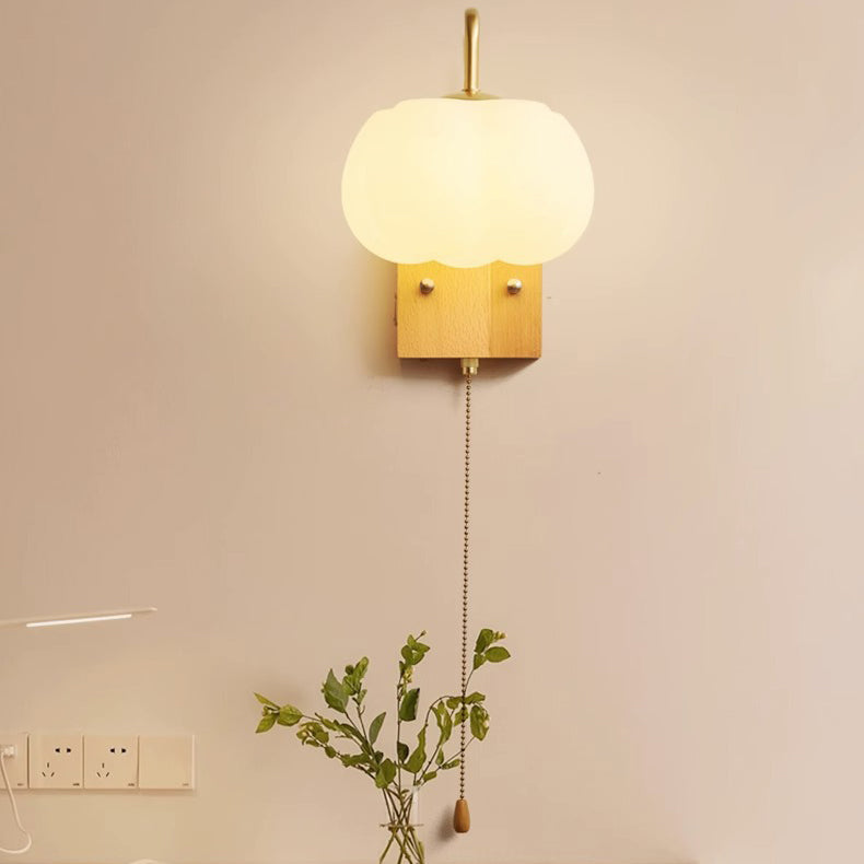 Pumpkin Solid Wood Acrylic Wall Lamp