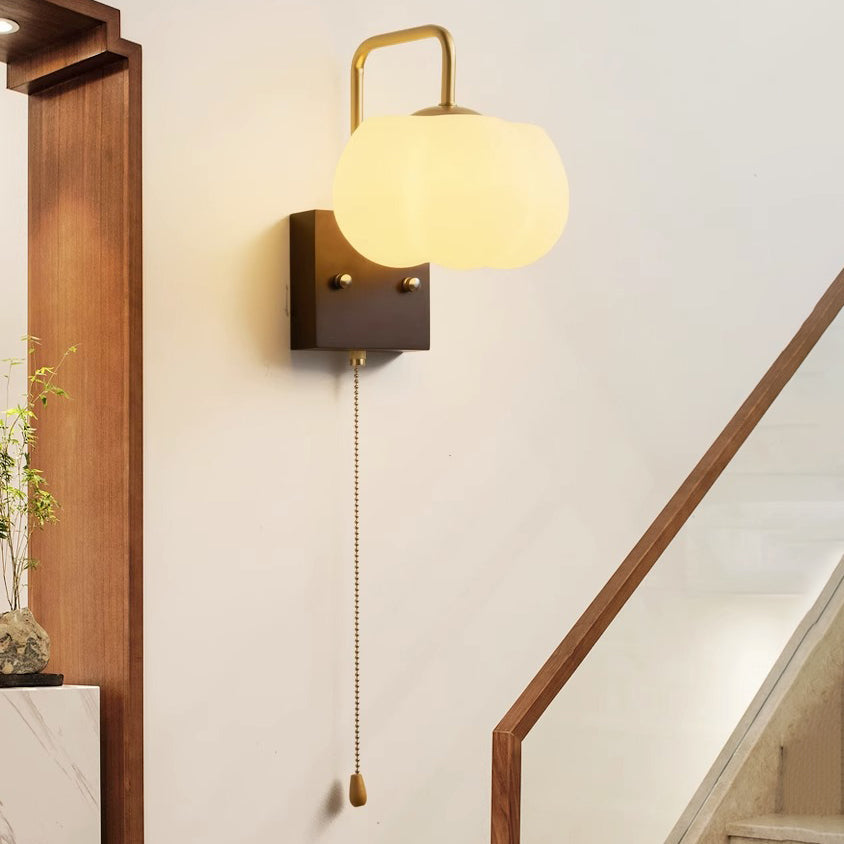 Pumpkin Solid Wood Acrylic Wall Lamp