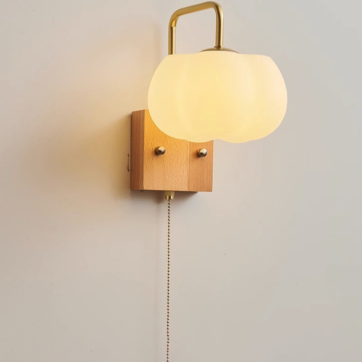 Pumpkin Solid Wood Acrylic Wall Lamp