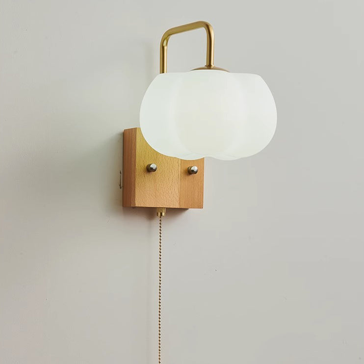 Pumpkin Solid Wood Acrylic Wall Lamp