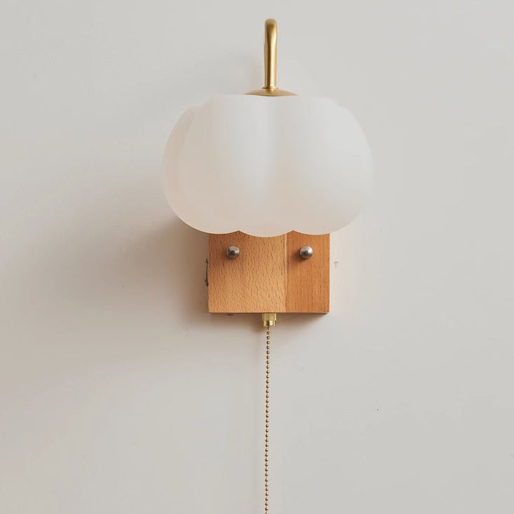 Pumpkin Solid Wood Acrylic Wall Lamp