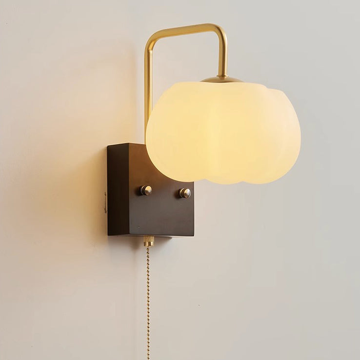 Pumpkin Solid Wood Acrylic Wall Lamp