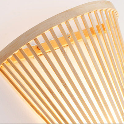 Trapezoid Bamboo Bedroom Wall Lamp