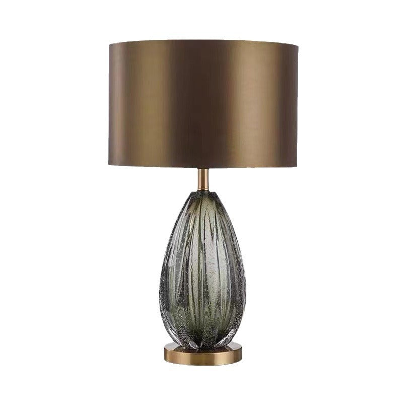 Cylinder Glaze Iron Fabric Table Lamp