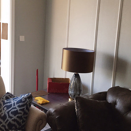 Cylinder Glaze Iron Fabric Table Lamp