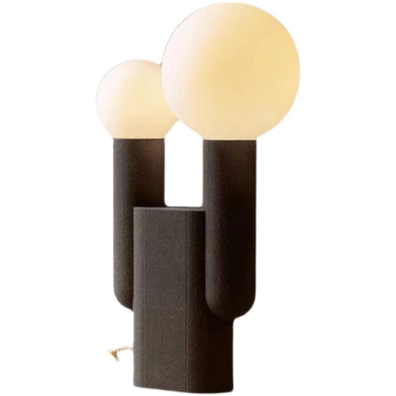 Cylinder Resin Glass Bedroom 2-Light Table Lamp