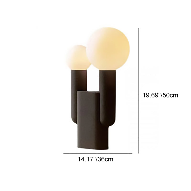 Cylinder Resin Glass Bedroom 2-Light Table Lamp