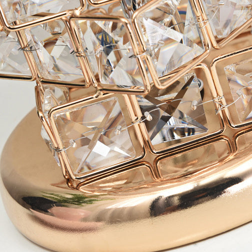 Cone Lampshade Aluminum Crystal Table Lamp