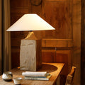 Cone Solid Wood Linen Table Lamp