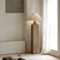 Cone Solid Wood Linen Floor Lamp