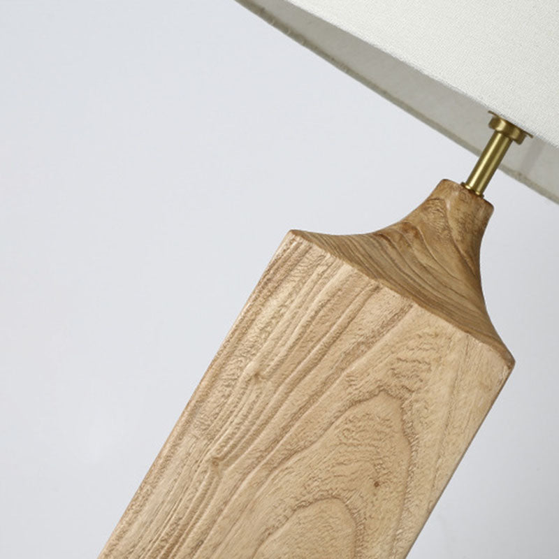 Cone Solid Wood Linen Floor Lamp