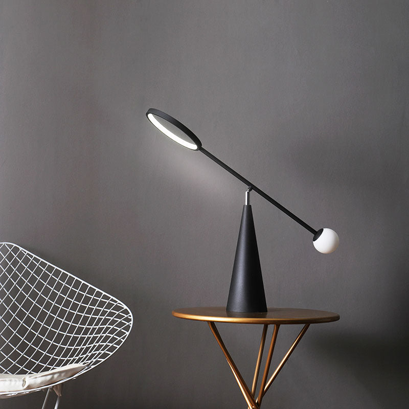 Cone Metal Glass Silicone Table Lamp