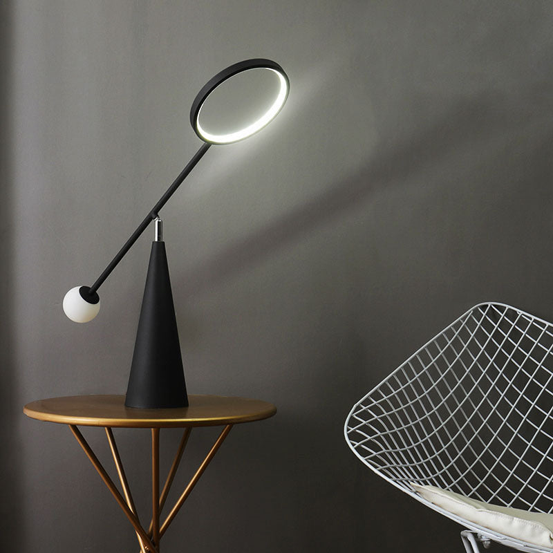 Cone Metal Glass Silicone Table Lamp