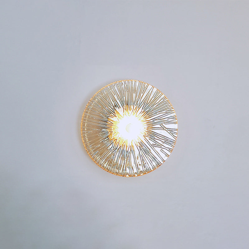 Round Metal Glass Living Wall Lamp