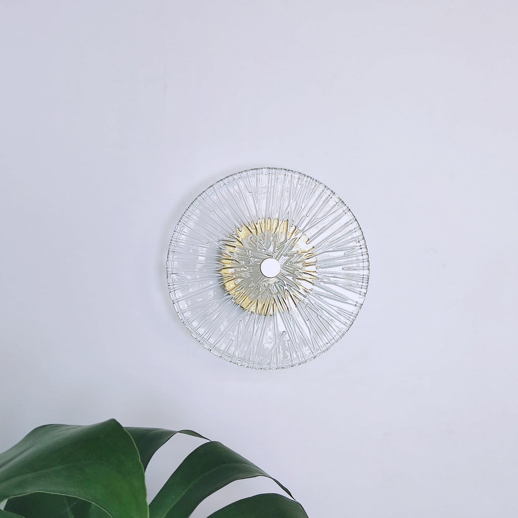 Round Metal Glass Living Wall Lamp
