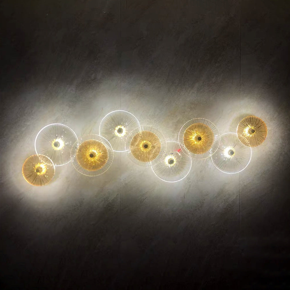 Round Metal Glass Living Wall Lamp