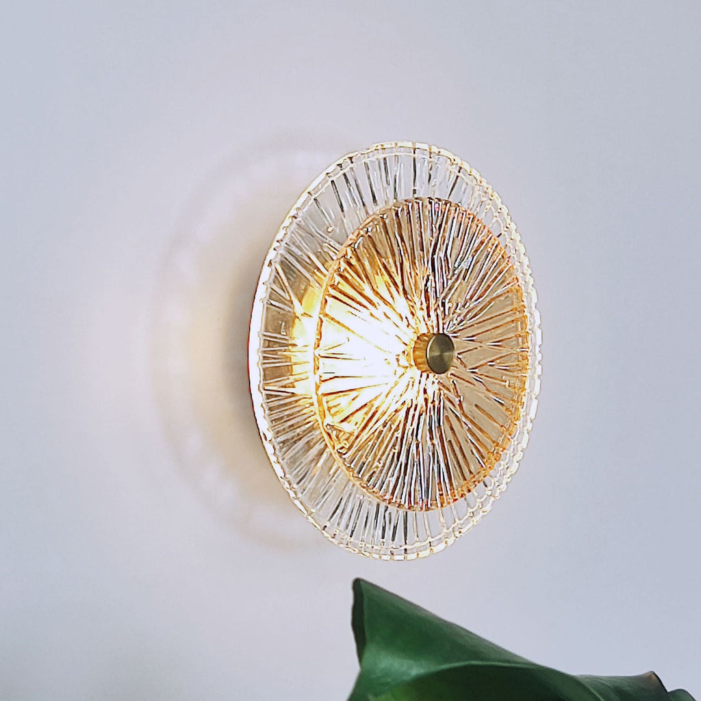Round Metal Glass Living Wall Lamp