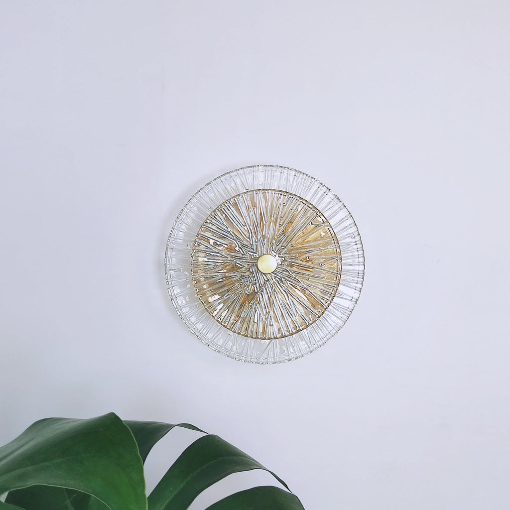 Round Metal Glass Living Wall Lamp