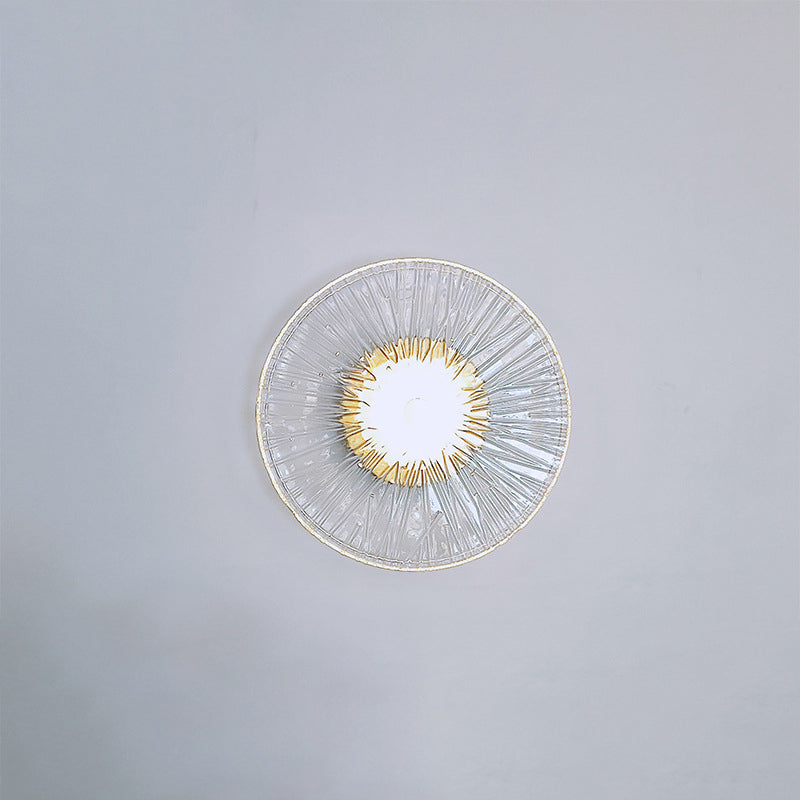 Round Metal Glass Living Wall Lamp