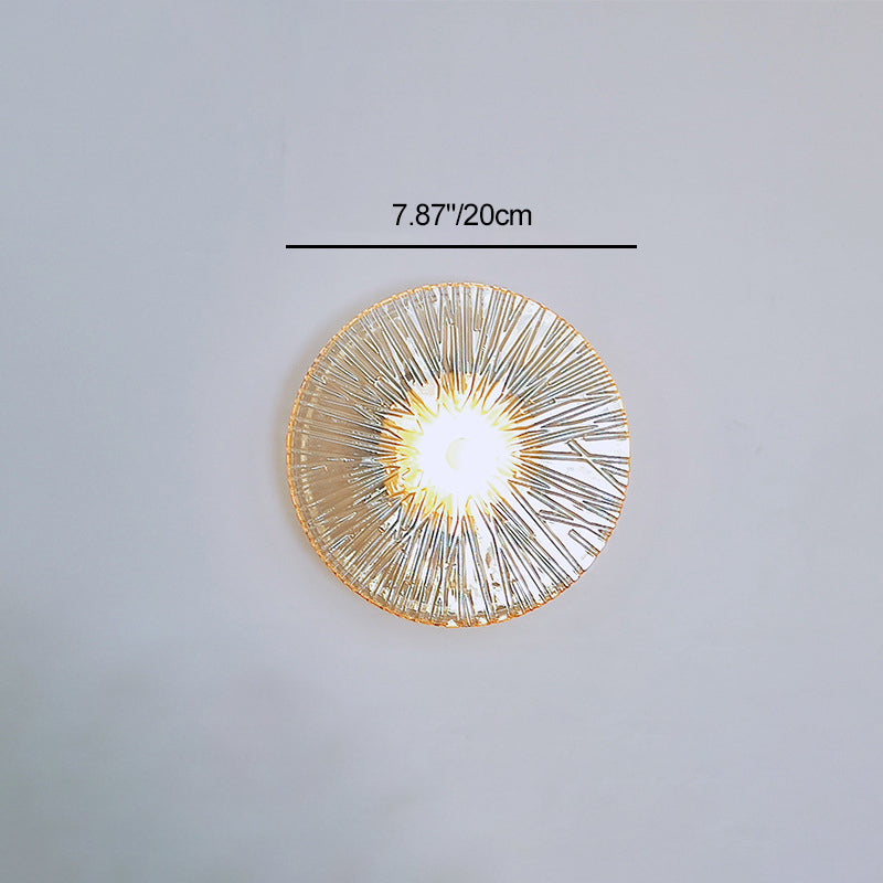 Round Metal Glass Living Wall Lamp