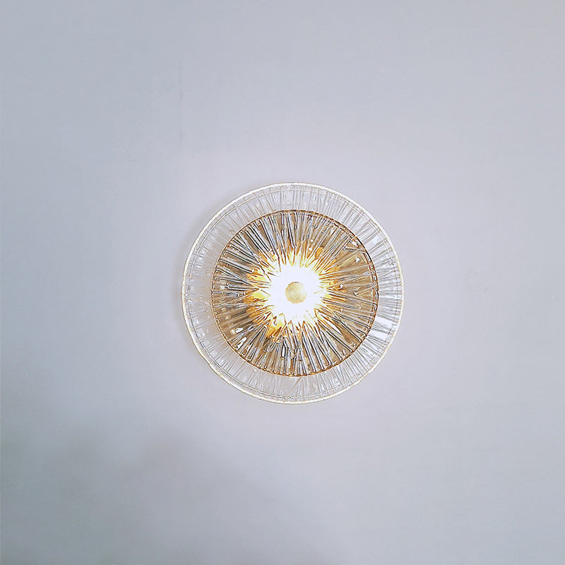 Round Metal Glass Living Wall Lamp