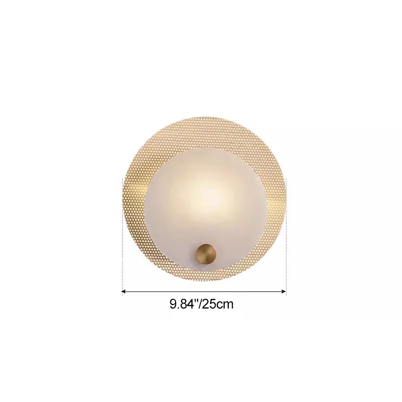 Round Copper Marble Living Wall Lamp