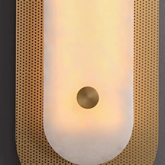 Oval Copper Marble Living Wall Lamp