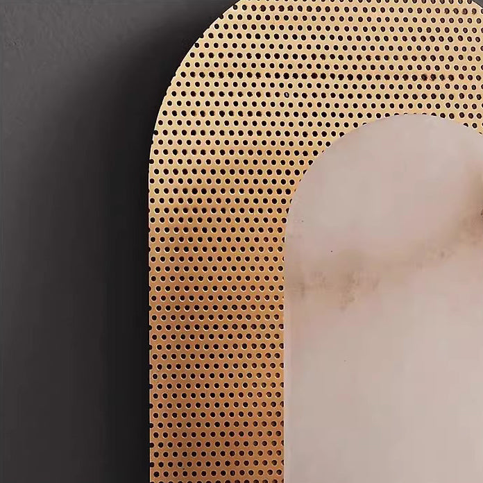 Oval Copper Marble Living Wall Lamp