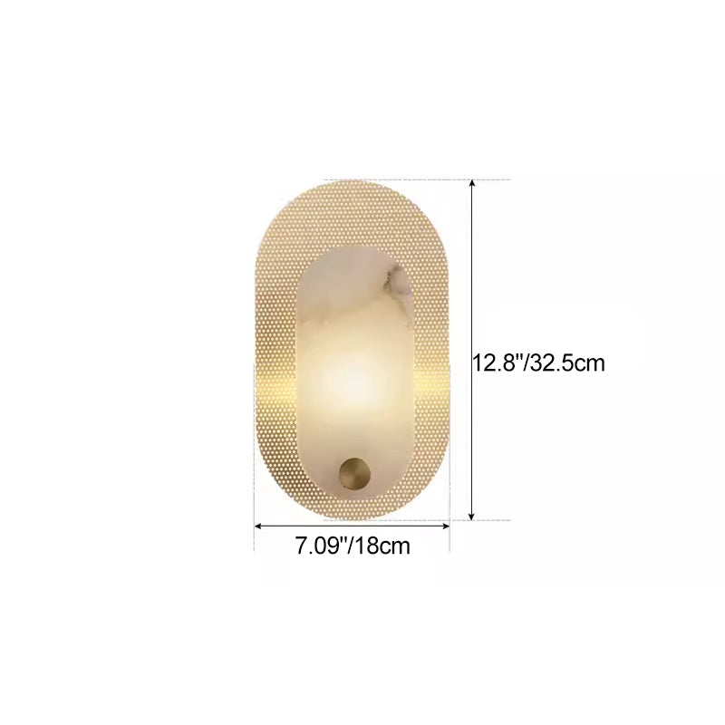 Oval Copper Marble Living Wall Lamp