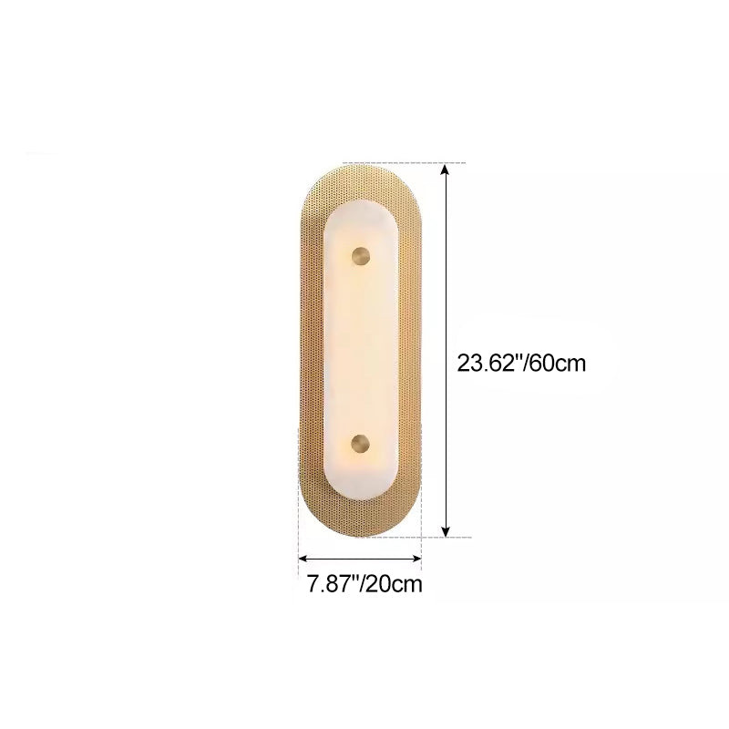 Oval Copper Marble Living Wall Lamp