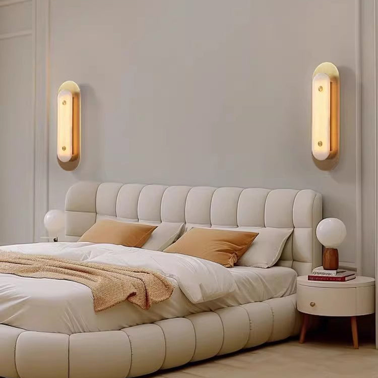 Oval Copper Marble Living Wall Lamp