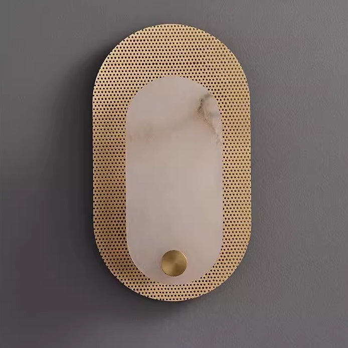 Oval Copper Marble Living Wall Lamp