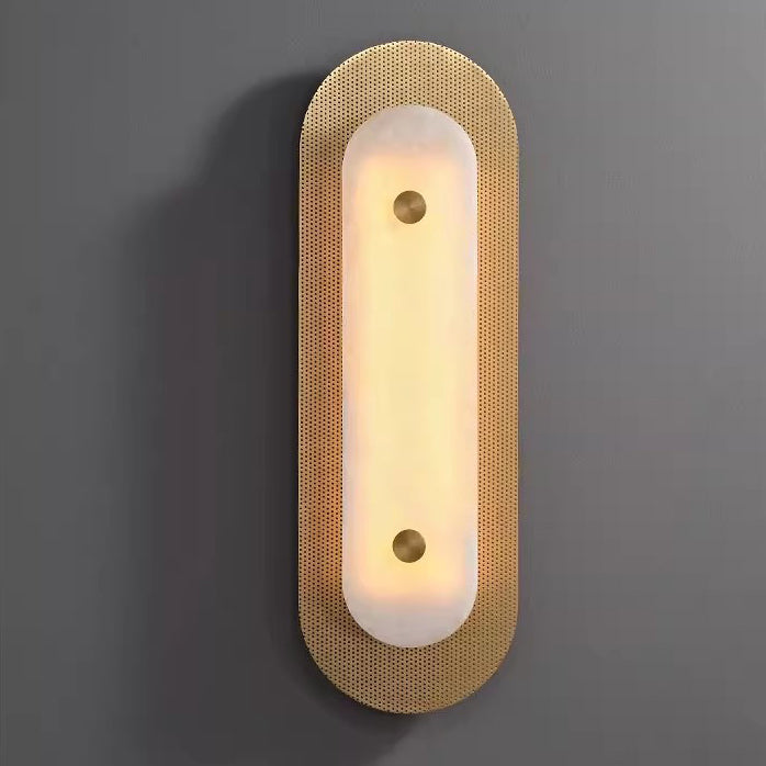 Oval Copper Marble Living Wall Lamp
