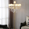 Candle Glass Fabric Metal 7-Light Floor Lamp