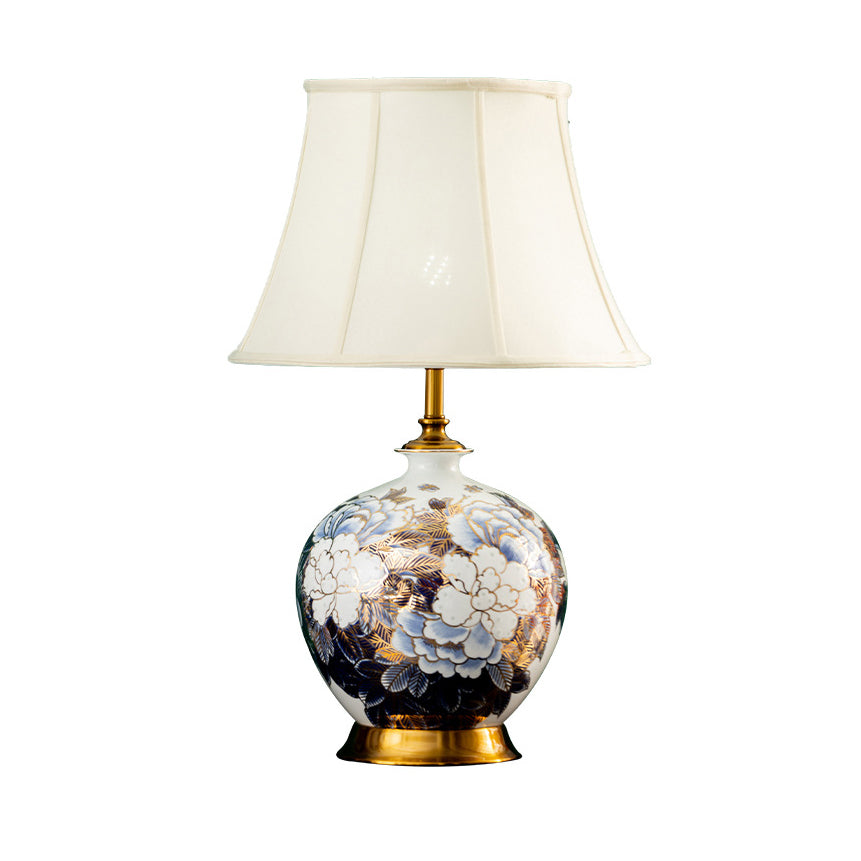 Ball Ceramic Metal Fabric Table Lamp