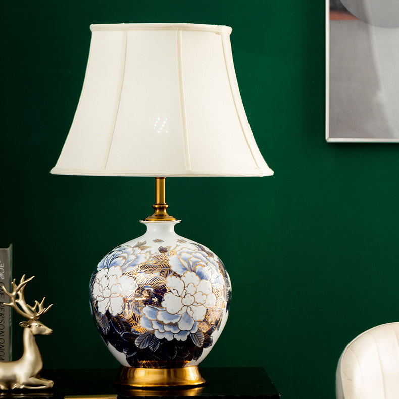 Ball Ceramic Metal Fabric Table Lamp