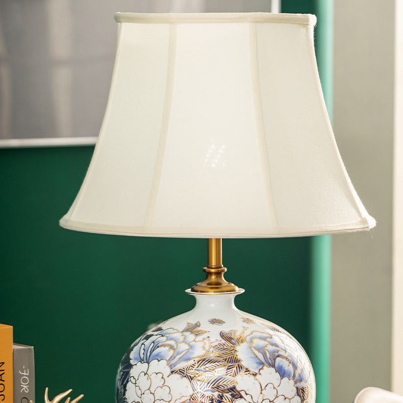 Ball Ceramic Metal Fabric Table Lamp