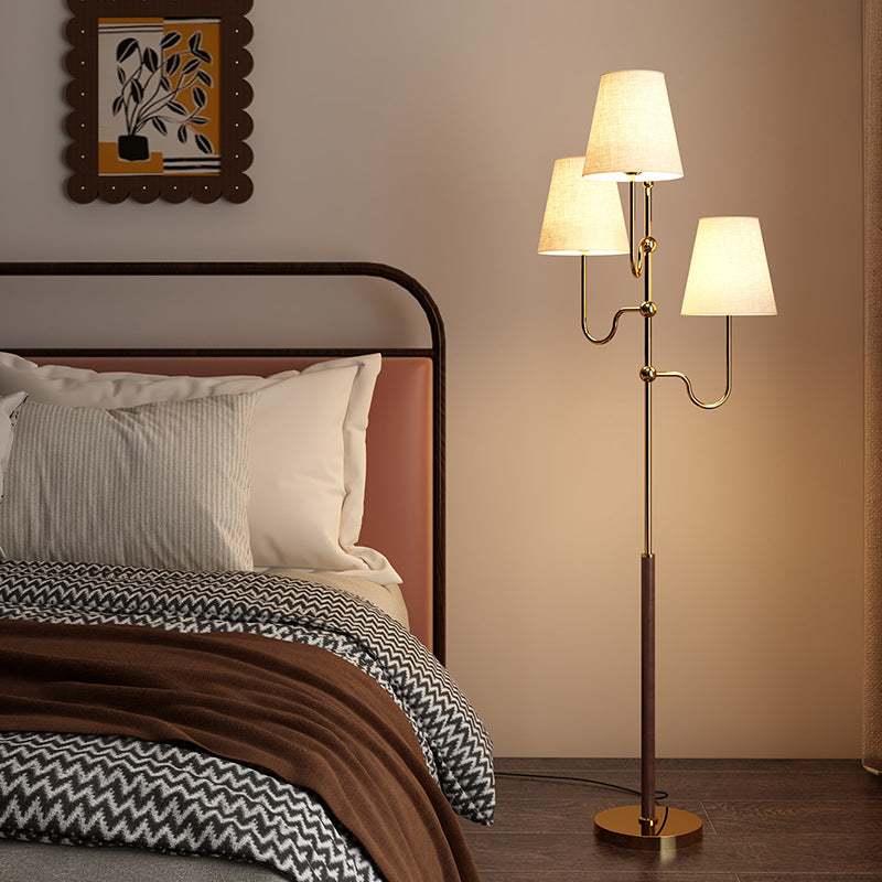 Traditional French Cone Iron 3-Light Floor Lamp