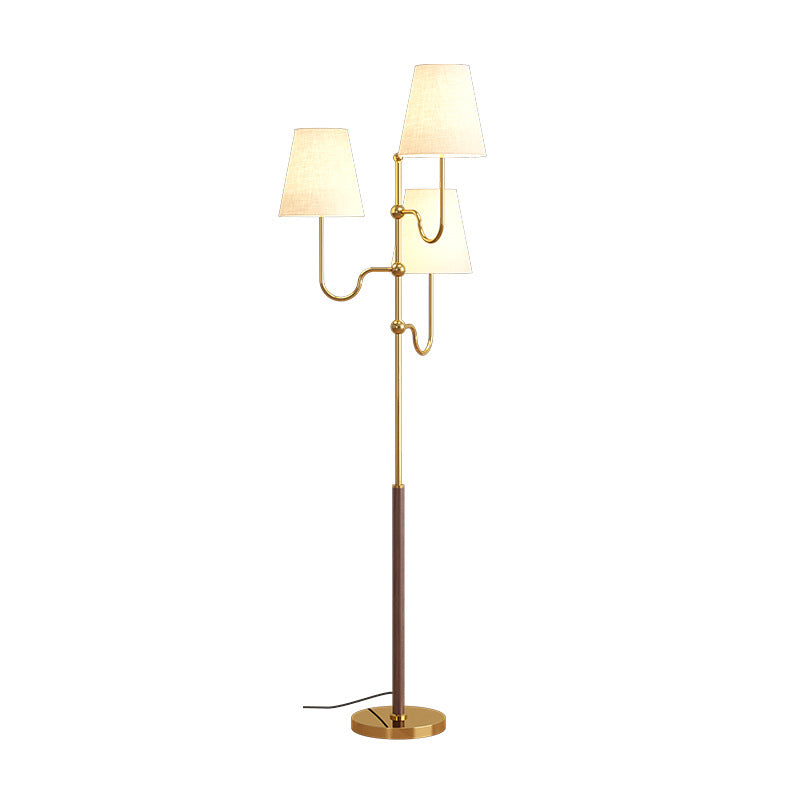 Traditional French Cone Iron 3-Light Floor Lamp