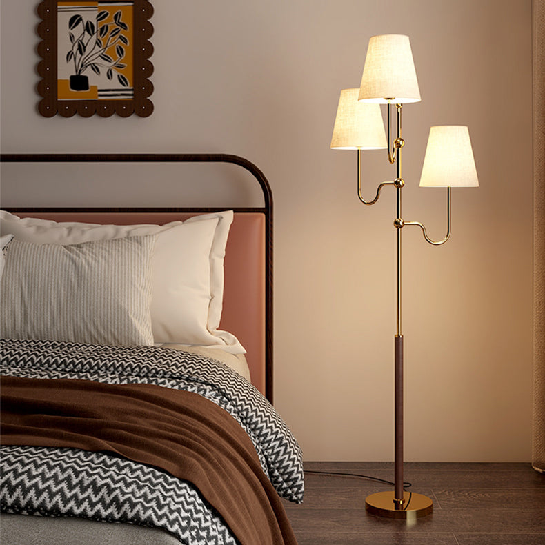 Traditional French Cone Iron 3-Light Floor Lamp