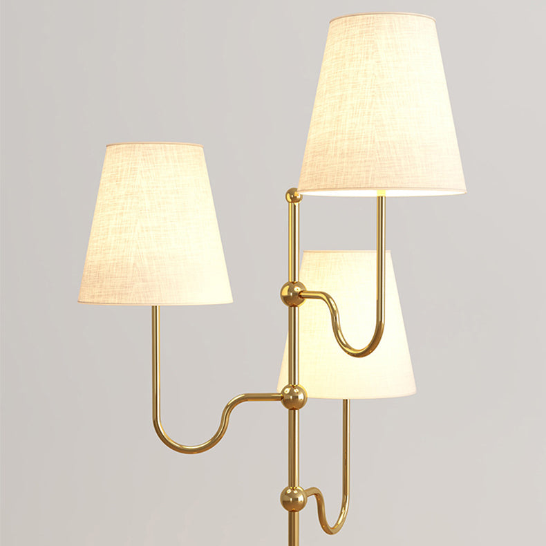 Traditional French Cone Iron 3-Light Floor Lamp